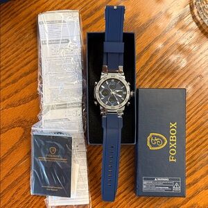 Blue and Silver Men's Watch